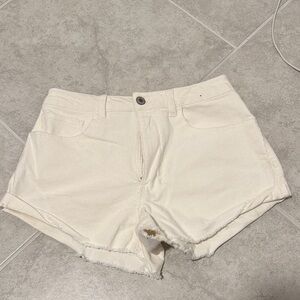 Forever 21 Cream Jean Shorts